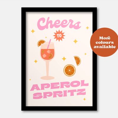 Cheers to Aperol Spritz cocktail print A3