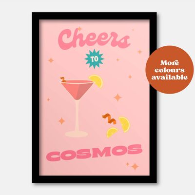 Cheers to Cosmos cocktail print A3
