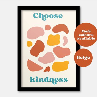 Choose kindness print Beige A5