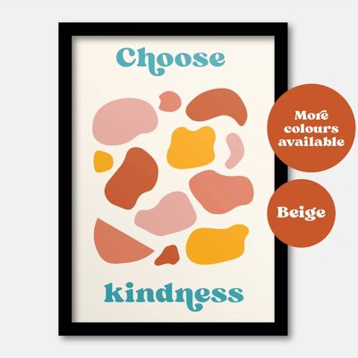 Choose kindness print Beige A5