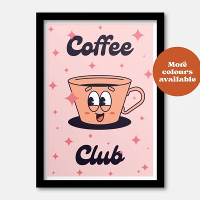 Coffee club print Beige A5