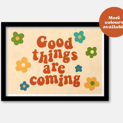 Good things are coming print Beige A4