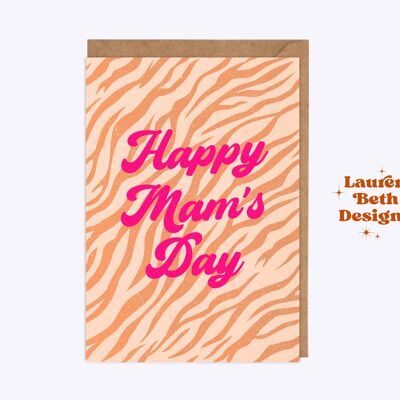 Happy mam's day tiger print card