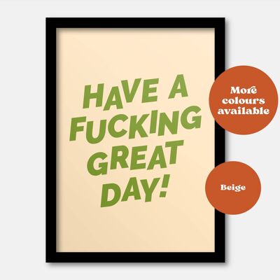 Have a fucking great day print Pink A5