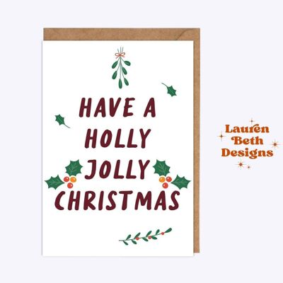 Holly jolly Christmas card