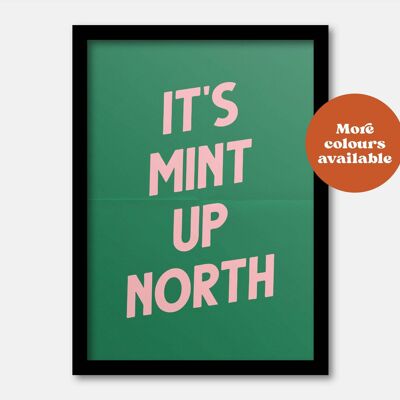 It's mint up north print Pink A4