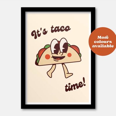 It's taco time print Beige A4