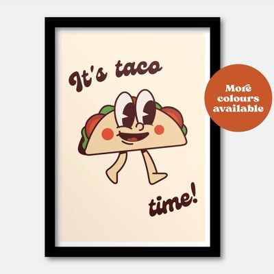 It's taco time print Pink A4