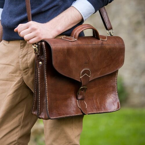 Vintage Style Leather Satchel