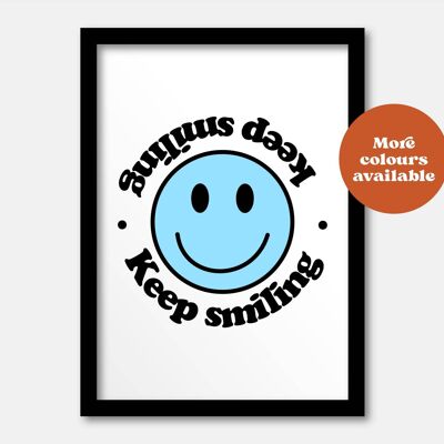 Keep smiling print Blue A5