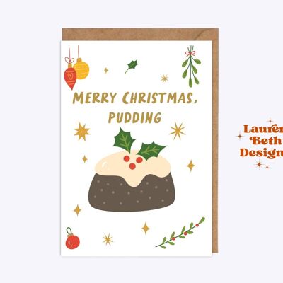 Merry Christmas, pudding card