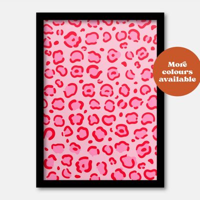 Pink leopard pattern print A5