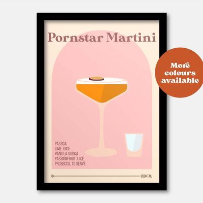 Pornstar Martini cocktail print A4