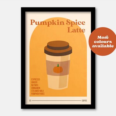 Pumpkin spice latte print A5