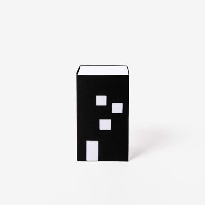 blocco note nero a forma di edificio