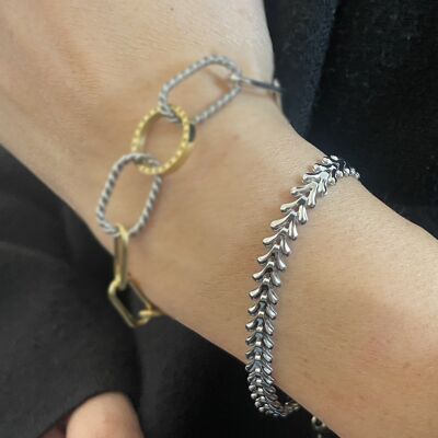 Silver epi mesh steel bracelet