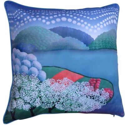 Housse De Coussin Velours Paysage Naïf: Rabuzin