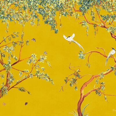 Papier Peint "Chinoiserie Jaune"