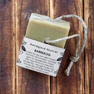 Eco Soap Pine & Spruce 170 g on hemp rope