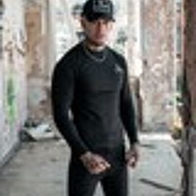 Jheez Black Muscle Fit Long Sleeve Tshirt