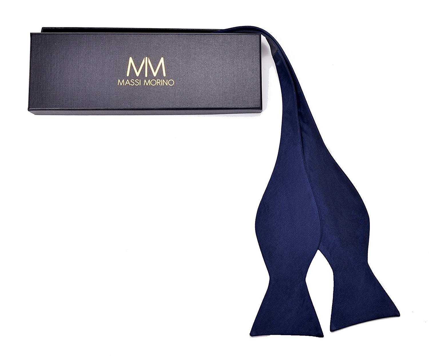 Pajarita de anudar Massi Morino® 100% seda - azul oscuro