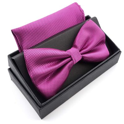 Bow tie with handkerchief - incl. gift box - purple