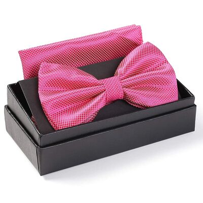 Papillon con fazzoletto - confezione regalo inclusa - rosa