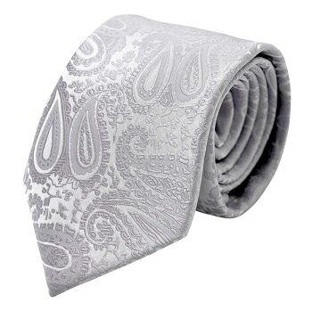 Boîte à cravate Massi Morino® Paisley avec pochette, boutons de manchette et pince à cravate - Rouge 2