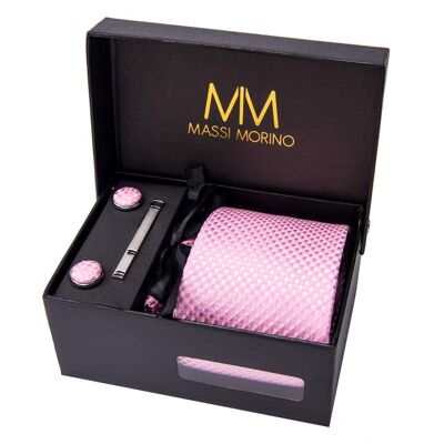 Tie Set | Extensive Box Contents - Pink Checkered