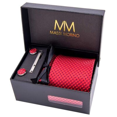 Tie Set | Extensive Box Contents - Red Checkered