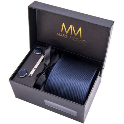 Cravatta | Ampio contenuto della confezione - Colore solido blu scuro