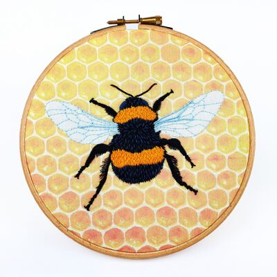 Paquete de tela de patrón de bordado de pintura de hilo de abejorro