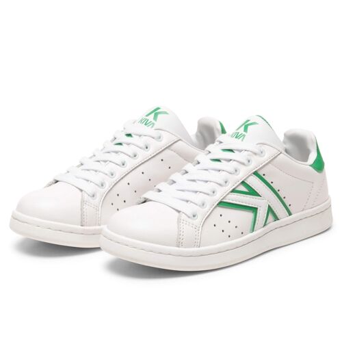 KIVA Court White Green Chrome Free Leather