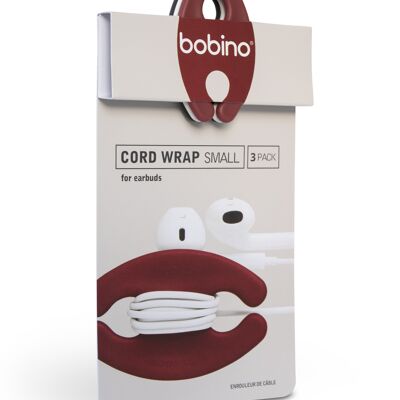 Cord Wrap Small - 3Pack Warm Colors (Charcoal, Burgundy, Cream)