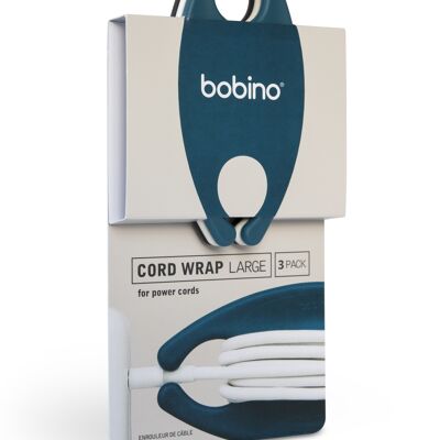 Cord Wrap Large - 3Pack Warm Colors (Charcoal, Petrol, Cream)