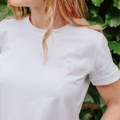 Tee-shirt femme forMILKdable avec une broderie blush