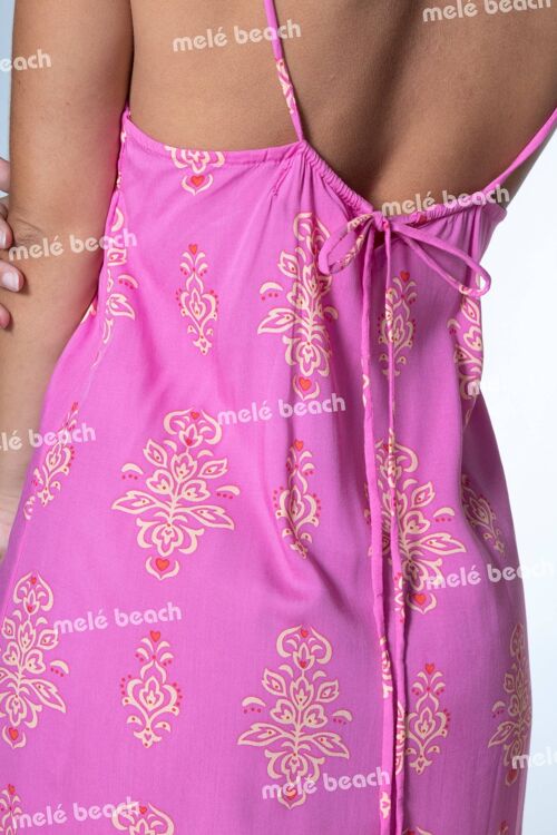 32076 long dress kunzi - chowa pink