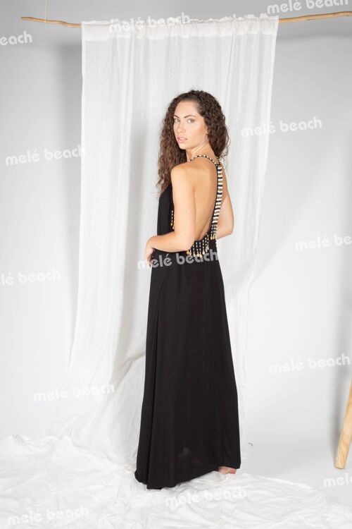 32124 long dress anse - black