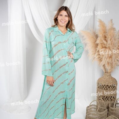 32273 LANGES KLEID DOMETT-SINAG BLAU