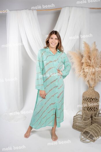 32273 ROBE LONGUE DOMETT-SINAG BLEU 1