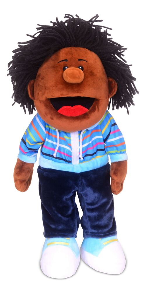 Black Boy Moving Mouth Hand Puppet
