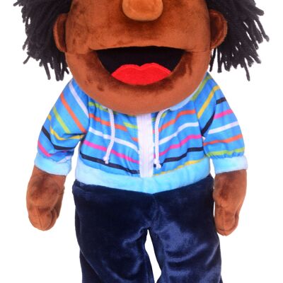 Black Boy Moving Mouth Hand Puppet