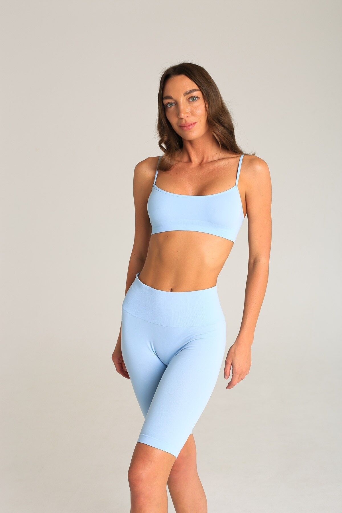 Top Minimal Microfibra 100 % Made in Italy - Ceruleo