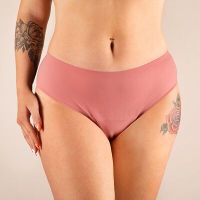 Culotte Menstruelle Nina sans coutures (taille haute) - Rose 1 pièce