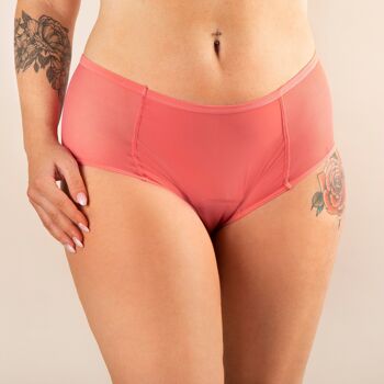 Culotte Menstruelle gainante Clara (taille haute) - Rose 1 pièce 1