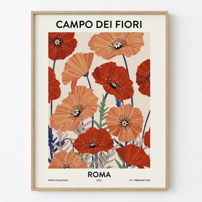 KUNSTDRUCK "Blumenmarkt Rom" - Verschiedene Größen