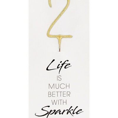 2 gold GIANT Life is much better with sparkle 498 Wondercandle®