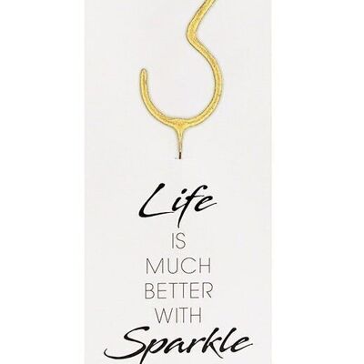 3 gold GIANT Life is much better with sparkle 498 Wondercandle®