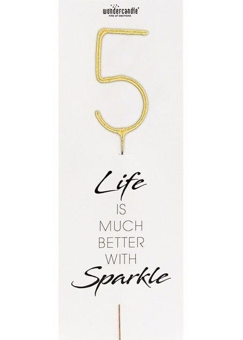 5 gold GIANT Life is much better with sparkle 498 Wondercandle®