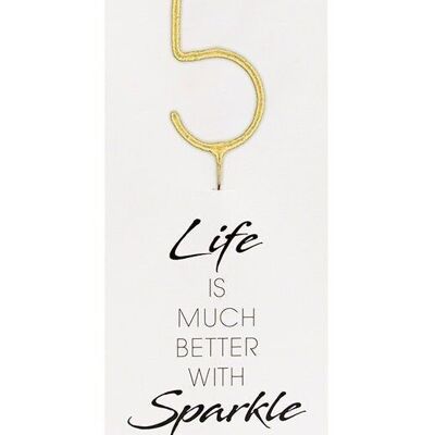 5 gold GIANT Life is much better with sparkle 498 Wondercandle®